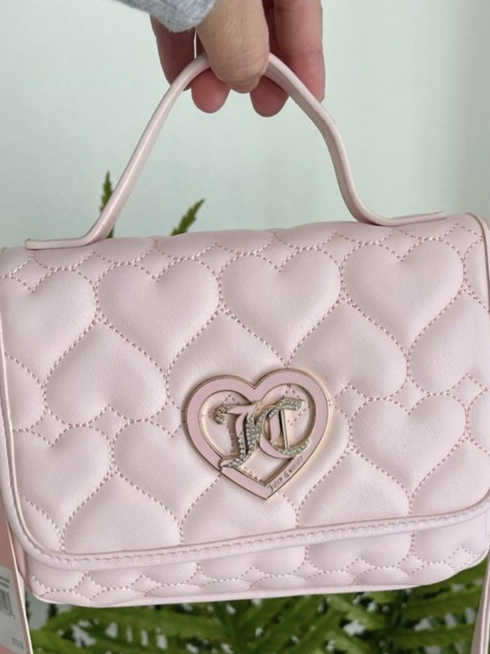 Juicy Couture Quilted Heart 3-in-1 Pink Crossbody Bag